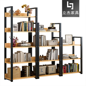 现代钢木书架书柜展示架LF-C06