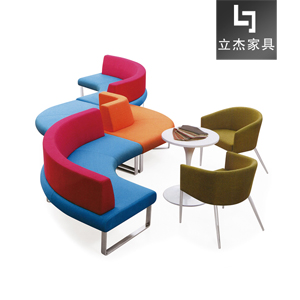 休闲创意沙发布艺简约异形S型商场大厅休息区设计师个性沙发组合LS-07